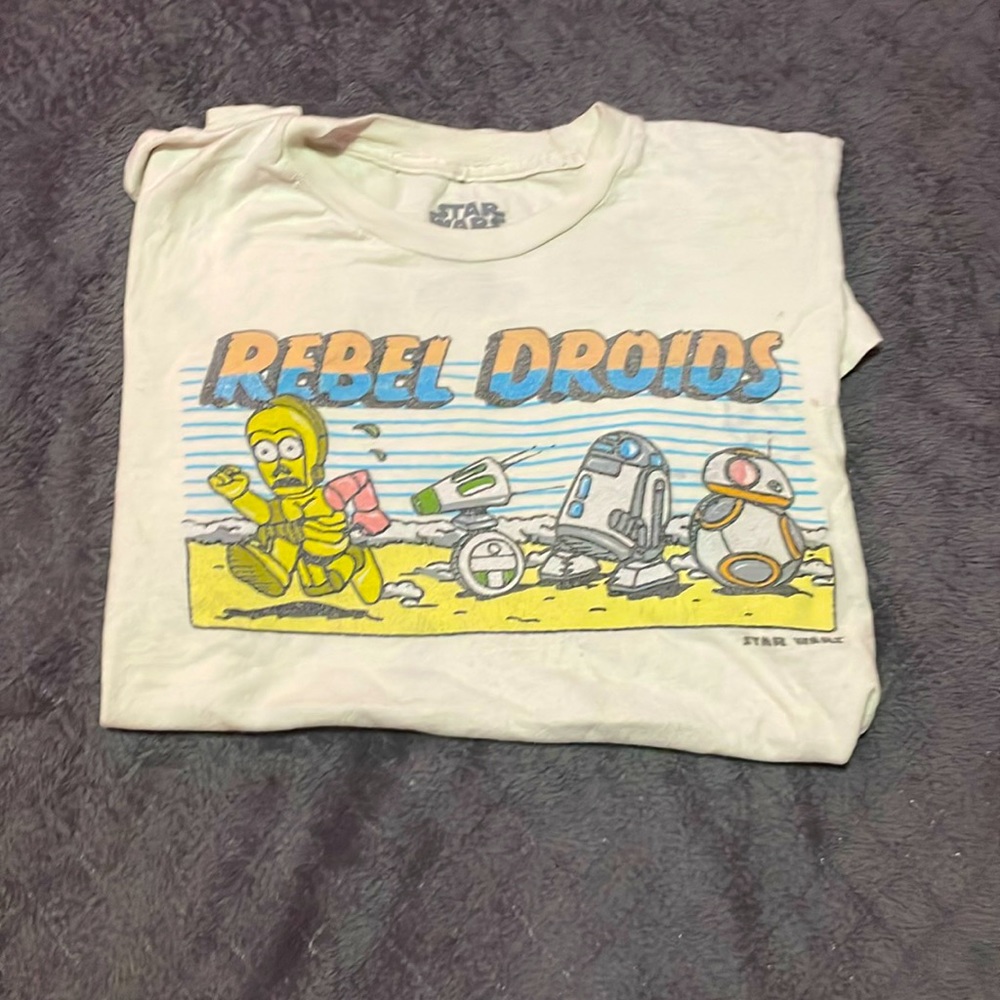 Star Wars Rebel Droids T-Shirt Size M Fifth Sun Ivory